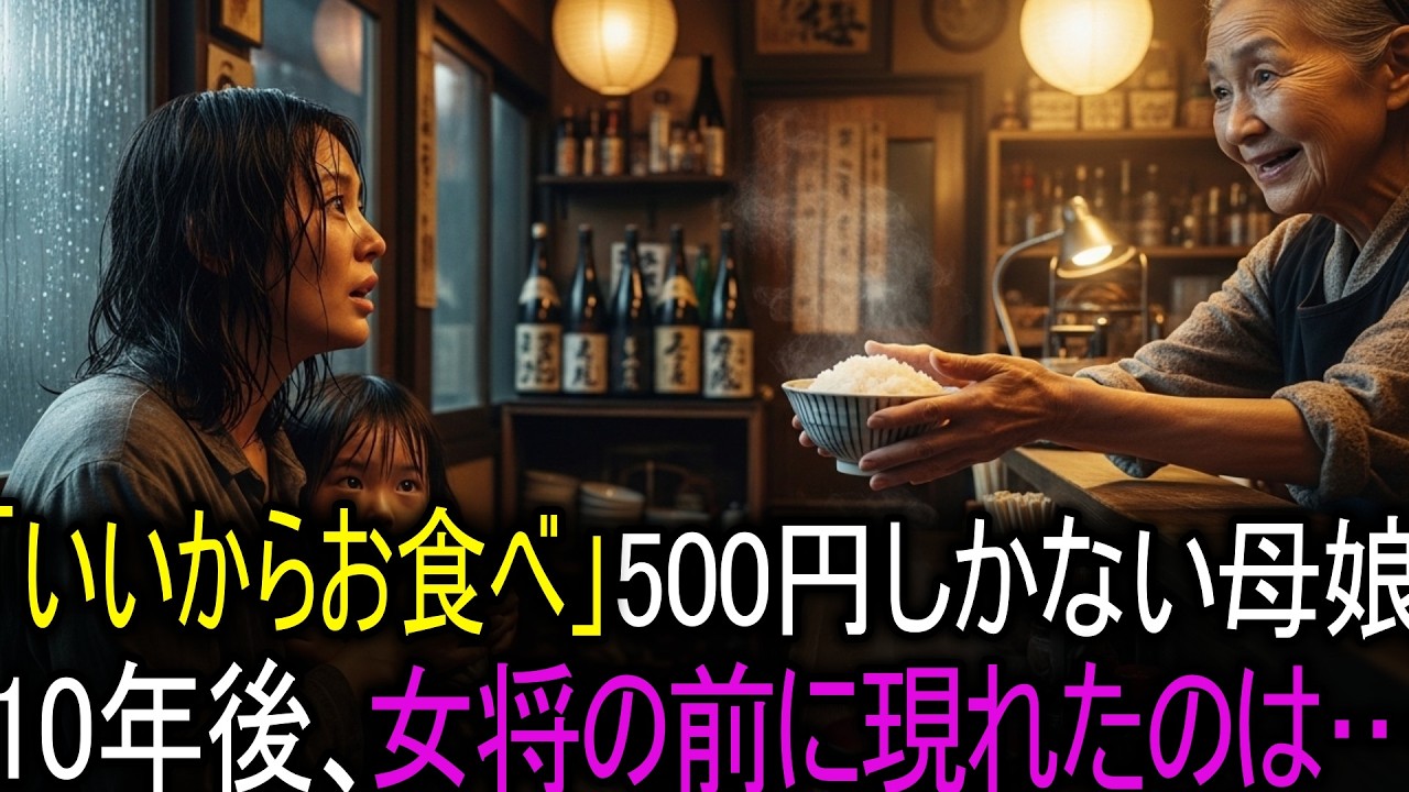 「いいからお食べ」500円しかない汚れた母娘…10年後、浮浪者となった女将の前に現れたのは・・・