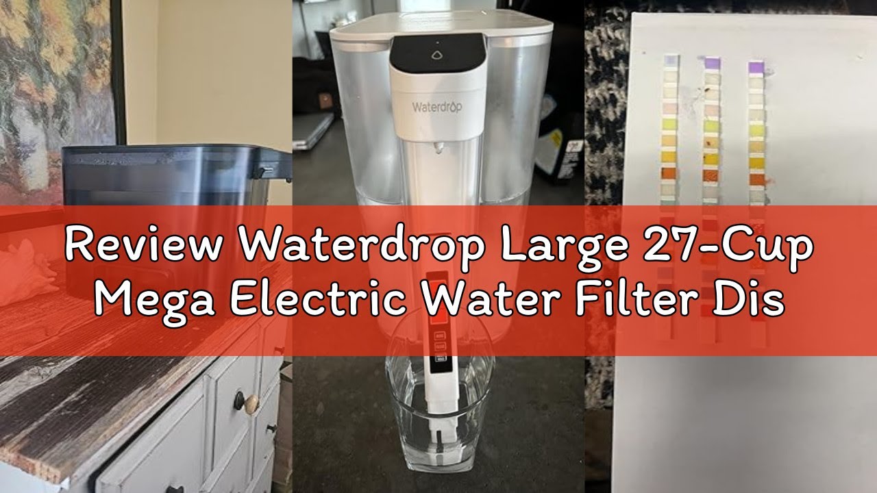 Review Waterdrop Large 27-Cup Mega Electric Water Filter Dispenser, 200-Gallon Rechargeable Instant
