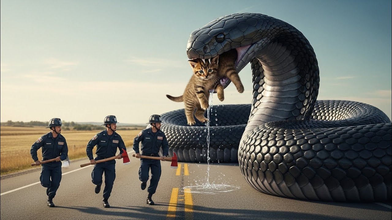 Heroic Rescue Team Saves Helpless Kitten from GIANT Rattlesnake 🐍
