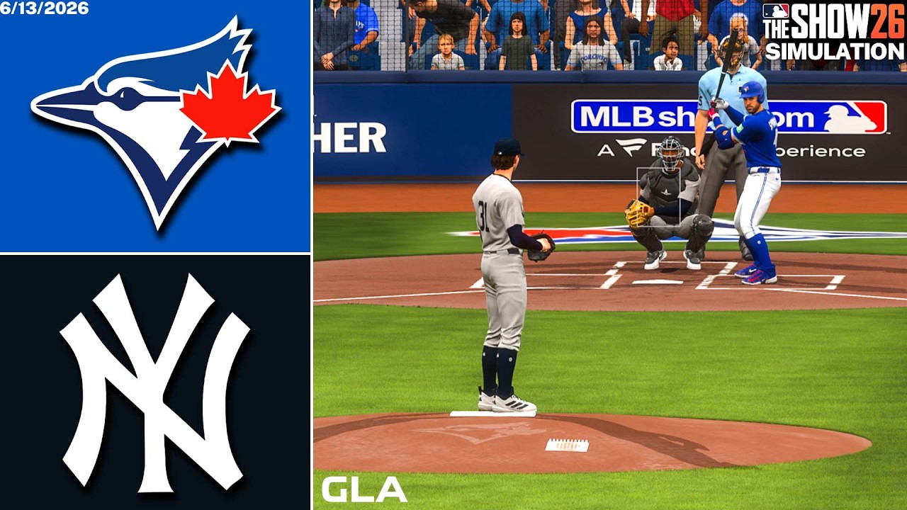 Yankees vs. Blue Jays Simulation | 6/13/26 | MLB The Show 26 PS5 Gameplay