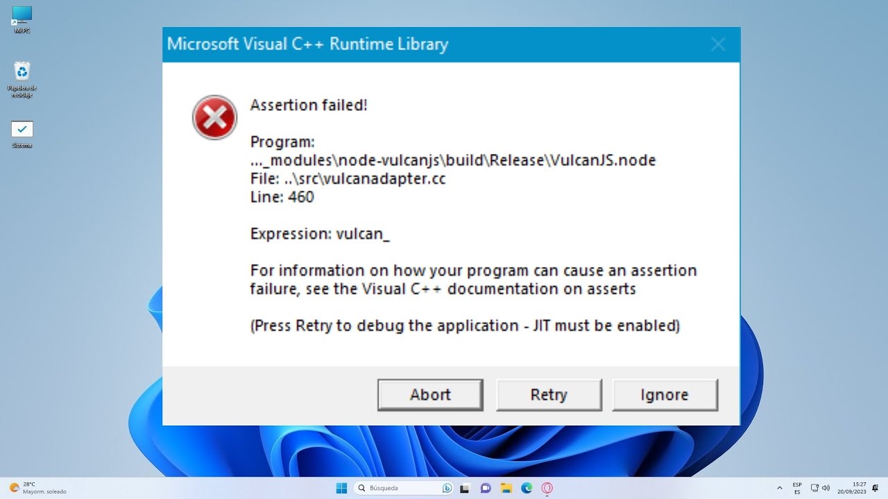 SOLUCIÓN Microsoft visual C++ Assertion Failed Error en Windows 11/10/8/7 | Adobe AI error Visual