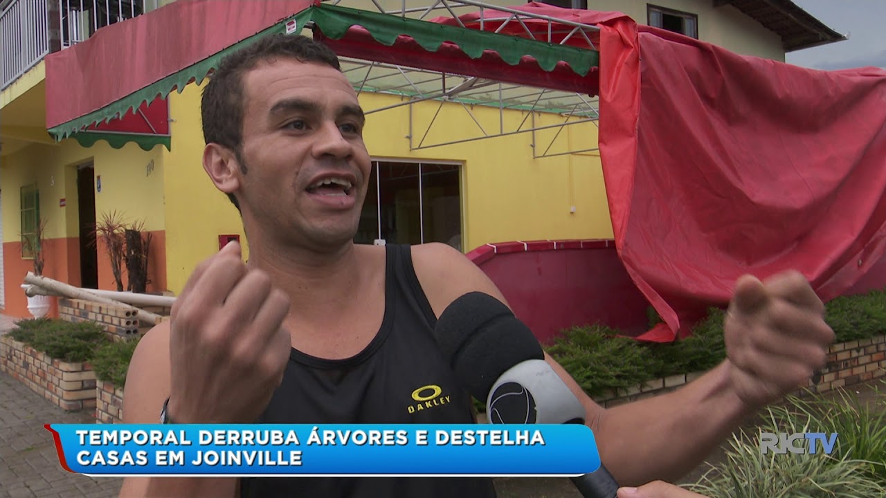 Temporal derruba &aacute;rvores e destelha casas em Joinville