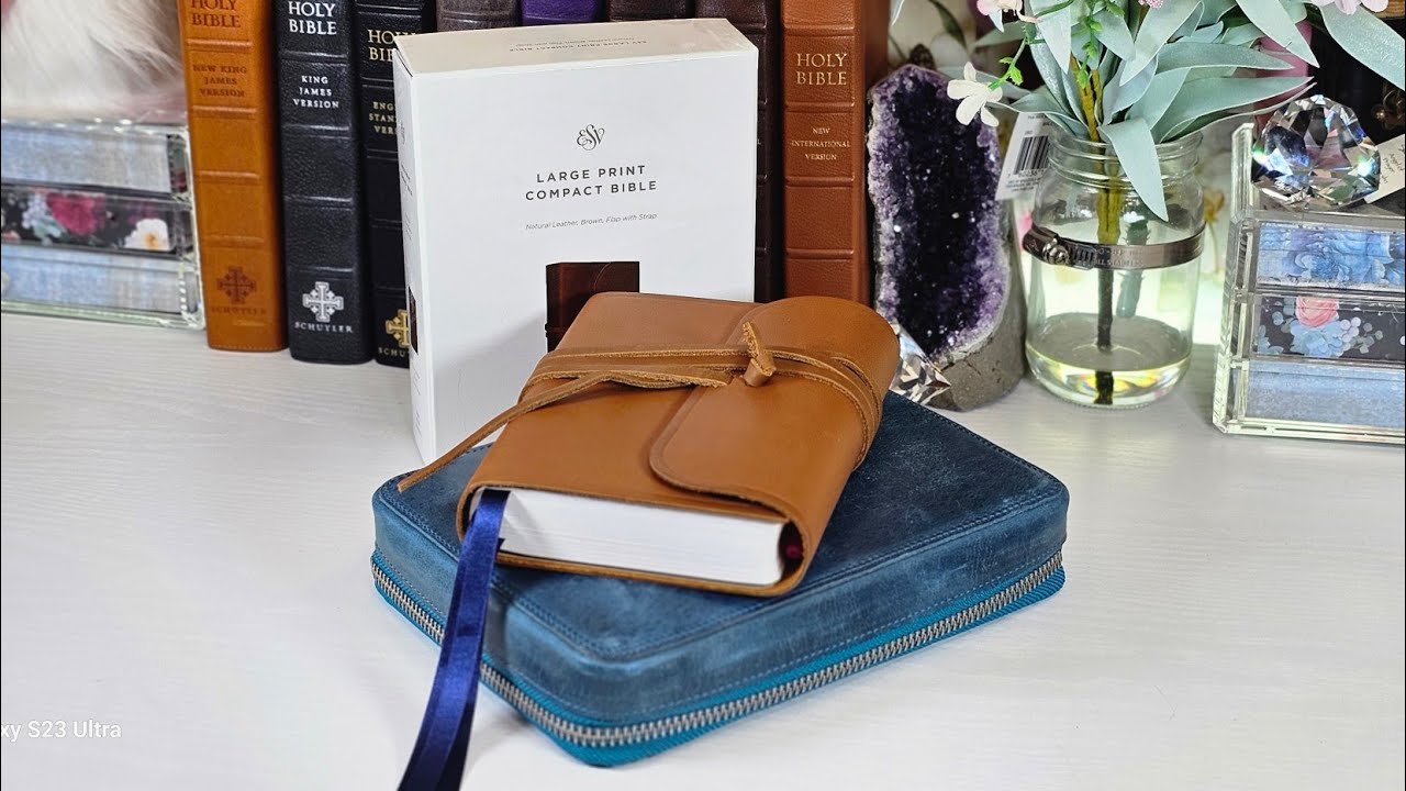 ESV Large Print Compact Natural Leather Bible from Crossway Review 📸 @catwoods5499