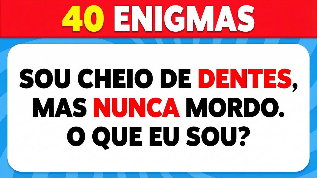 Só um gênio consegue resolver esses enigmas 🤯🔥 40 ENIGMAS