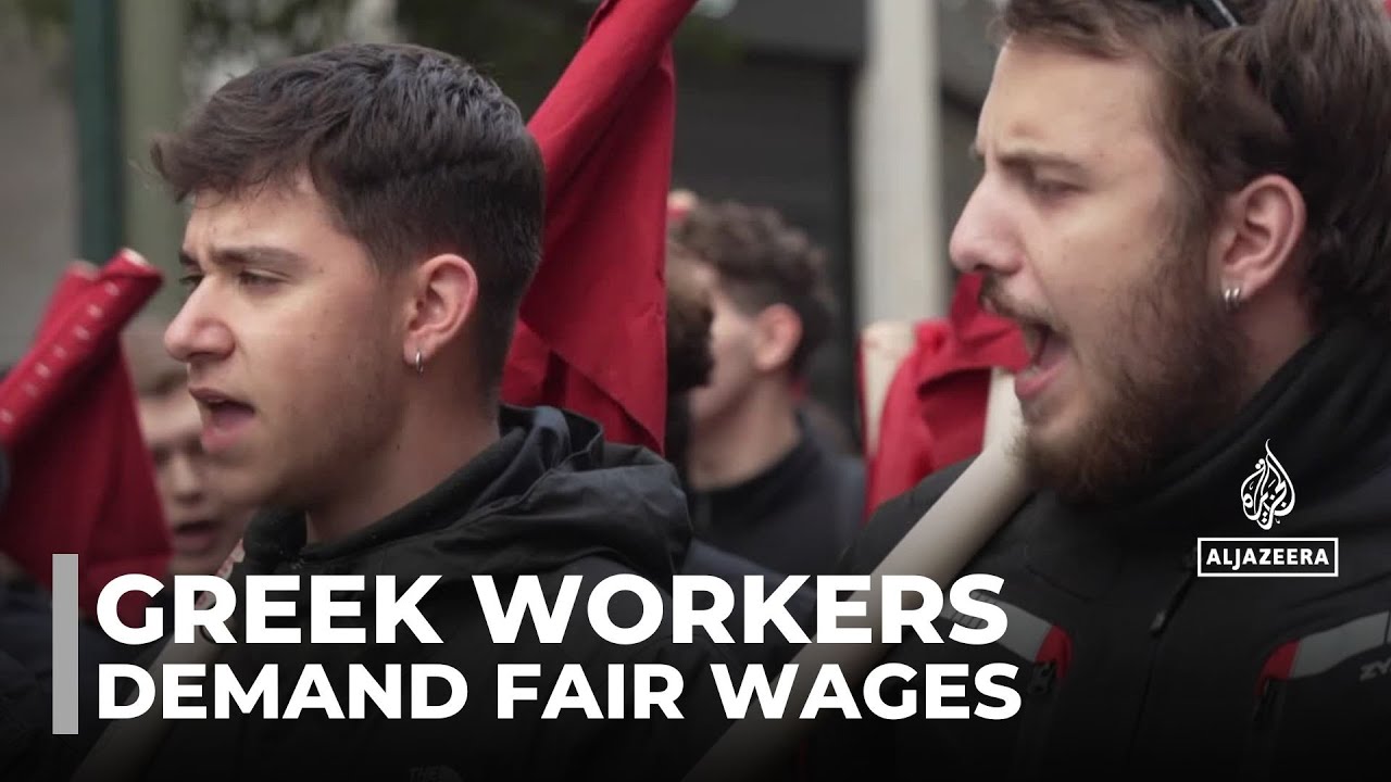 Greek workers protest in Athens demanding better pay amid rising inflation