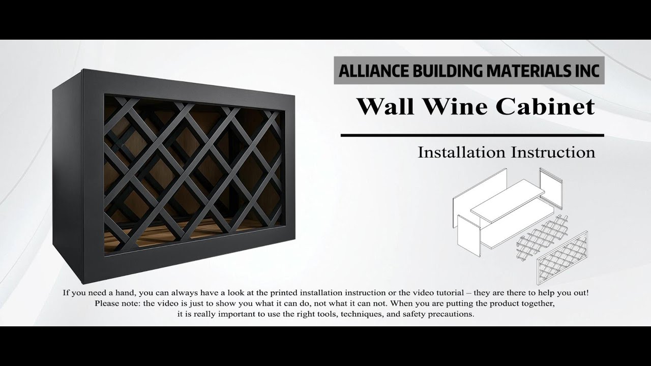 WRC3018 Graphite Shaker Wall Wine Cabinet Installation Guide | Alliance Building Materials Inc