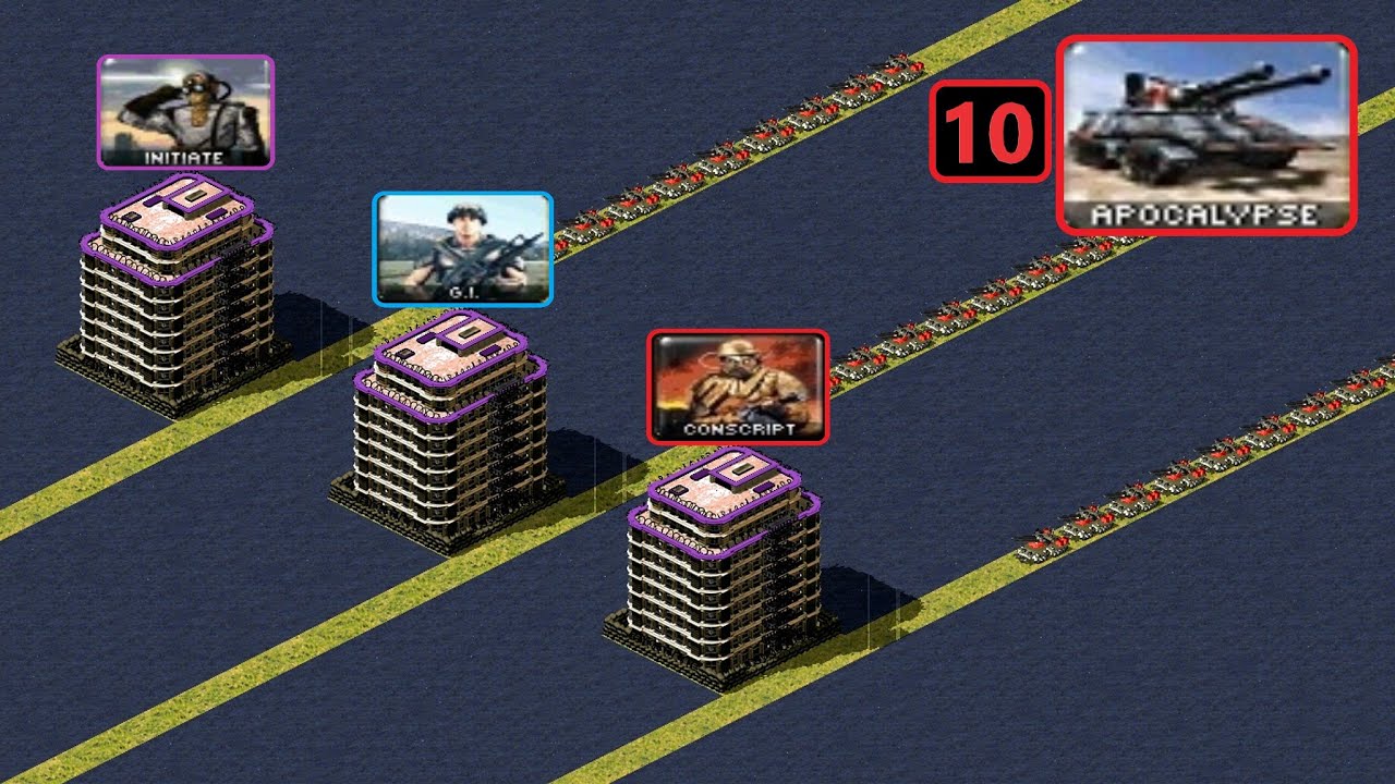 Can 10 Apocalypse pass by them? - Red Alert 2