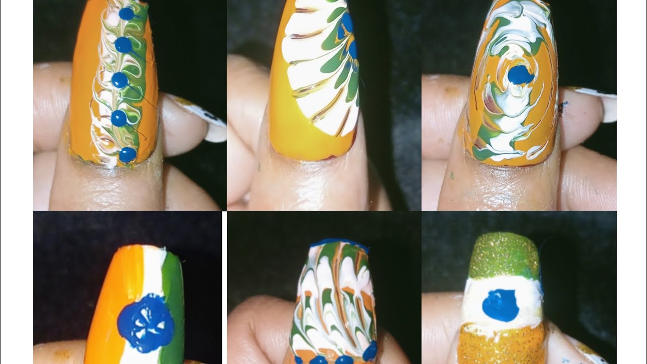 Republic Day nail art 🇮🇳/tricolour design/26 January #tutorial#viral