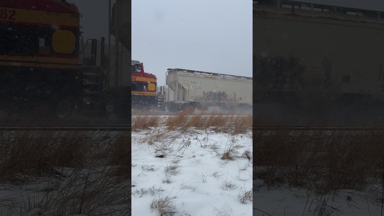 NS train 61L with a KCS unit trailing in Laporte, IN 