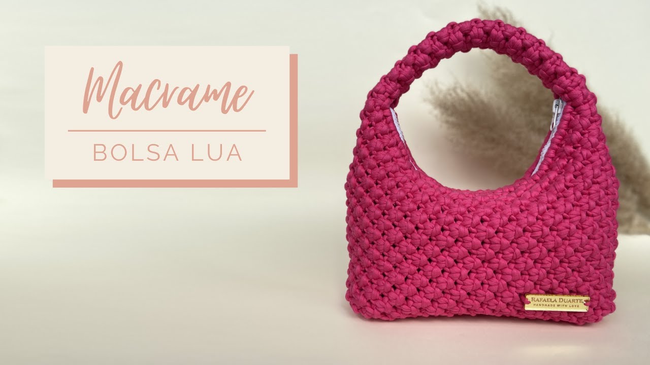 MACRAME PASSO A PASSO - Mini Bag LUA, feita em fio de malha