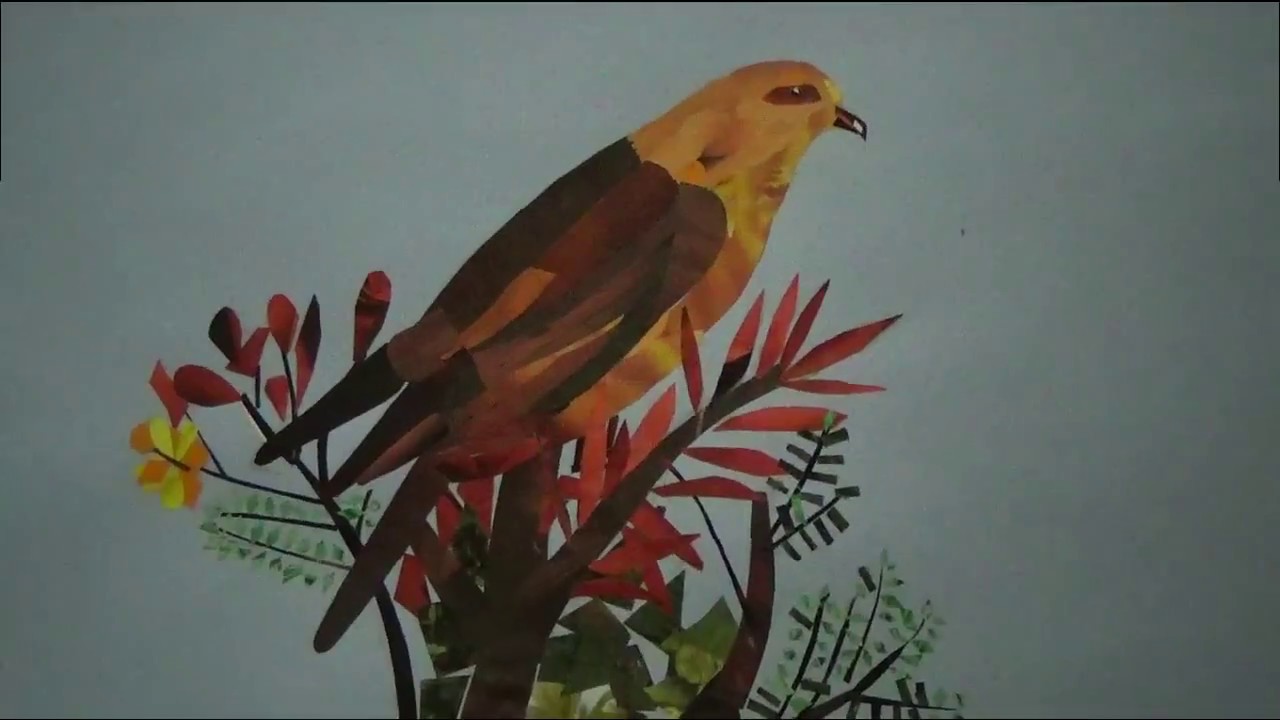 COLLAGE ARTWORK DEMO - BIRD ON A TREE