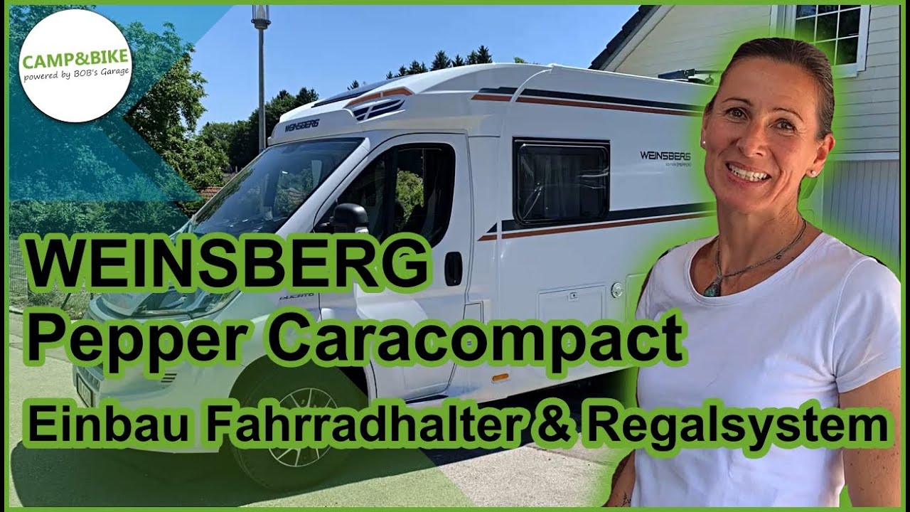Weinsberg Pepper Caracompact - Einbau Fahrradhalter und Regalsystem in die Wohnmobil Heckgarage