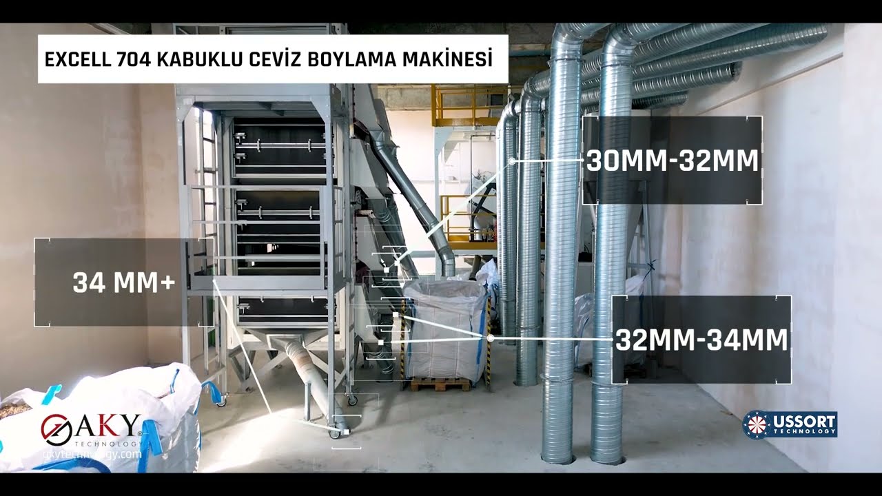 Ceviz Boylama ve Kırma Tesisi 4 Ton/Saat  - Walnut Grading and Cracking Plant 4 Tons/Hour