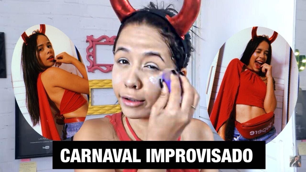 MAQUIAGEM E FANTASIA IMPROVISADA PRO CARNAVAL | VEM VER COMO FICOU