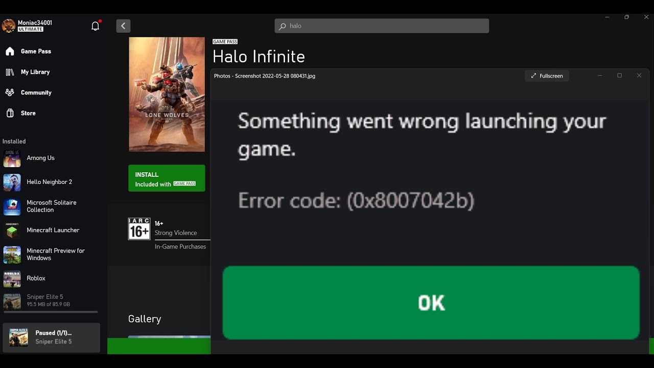 Halo Infinite/Halo The Master Chief Collection: Fix Error Code (0x8007042b) When Launching On PC