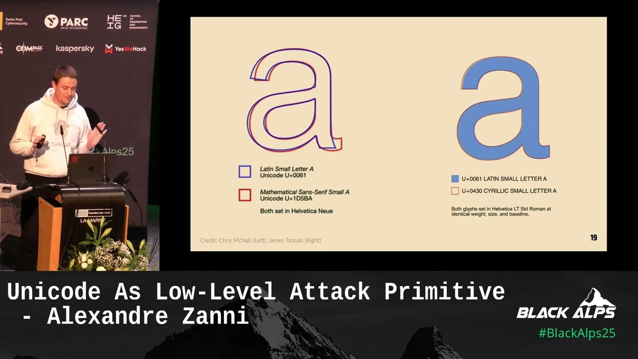 BlackAlps 2025: Unicode As Low-Level Attack Primitive - Alexandre Zanni