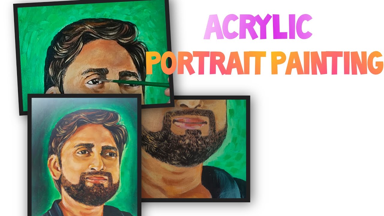 Acrylic self Portrait painting / Portrait / acrylic painting