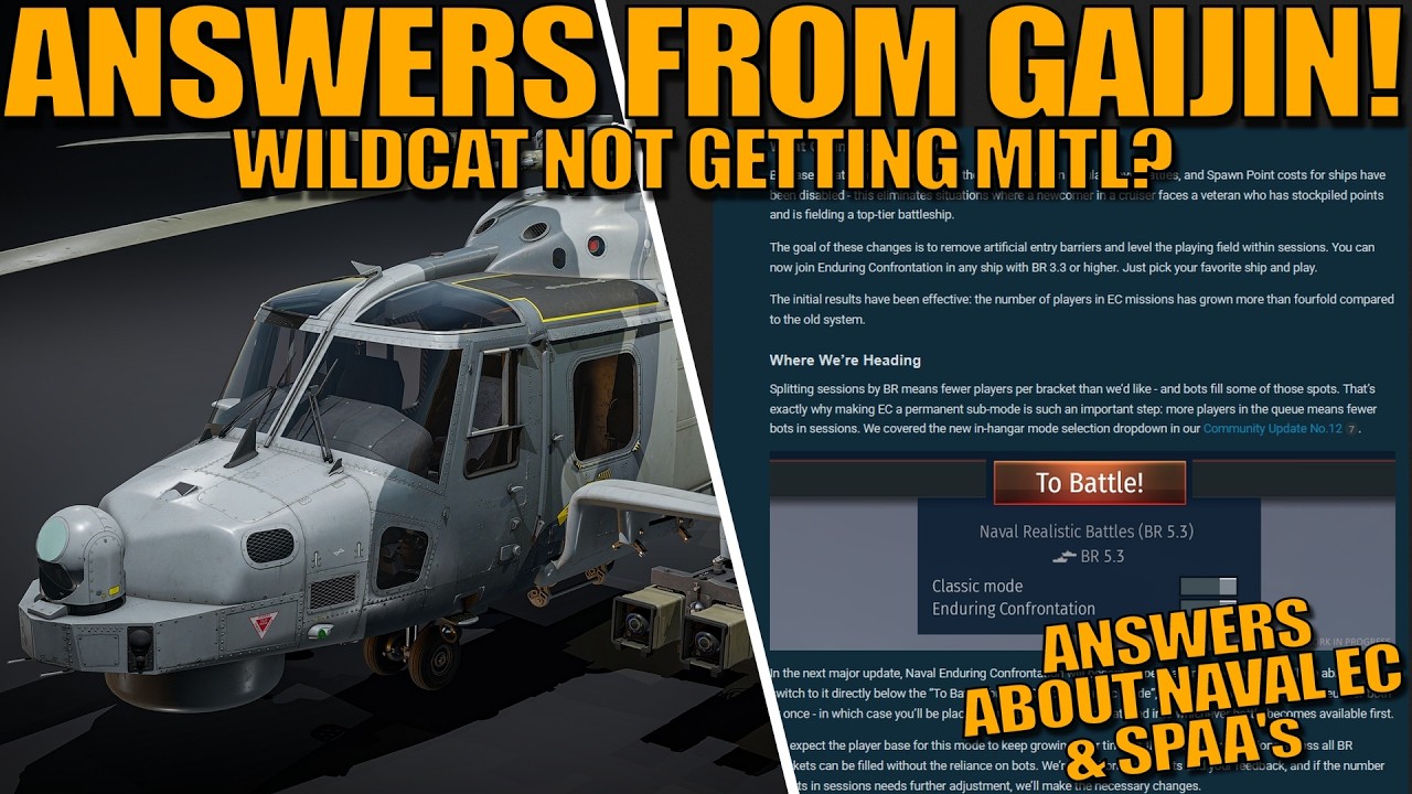 ANSWERS from GAIJIN! WILDCAT NOT getting MITL? SPAA in NUCLEAR THUNDER & MORE! - War Thunder