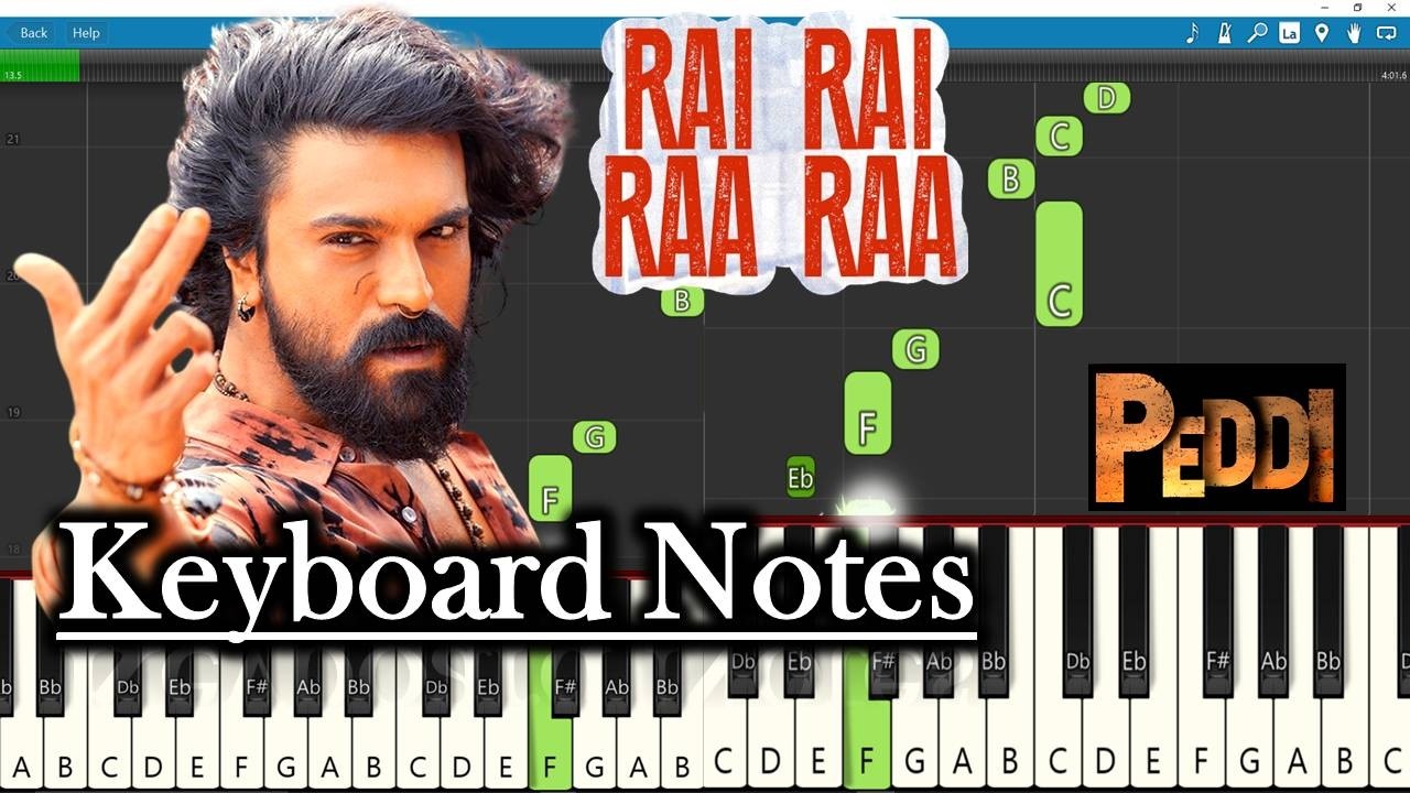Rai Rai Raa Raa Song Keyboard Notes 🎹 | Easy Piano Tutorial | AR Rahman | Ram Charan
