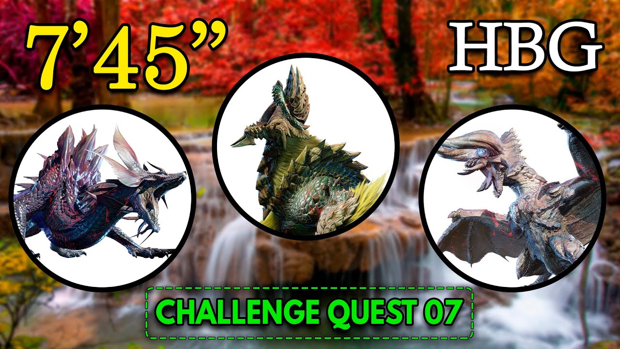 MHRise | HBG Solo 7:45 Challenge Quest 07 | APEX Mizutsune - APEX Zinogre - APEX Diablos Speedrun