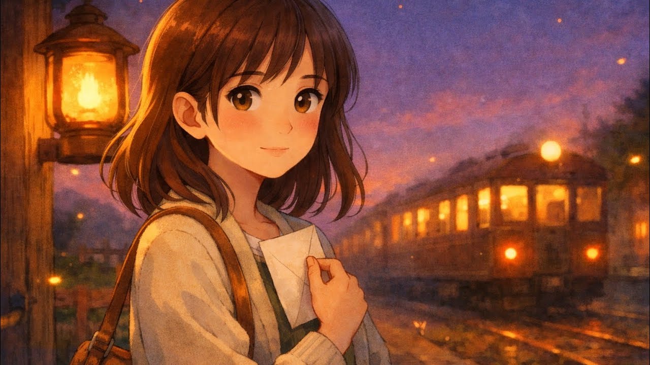 Waiting at Dusk 🚉 | Cozy Ghibli-Inspired Train Station Moment