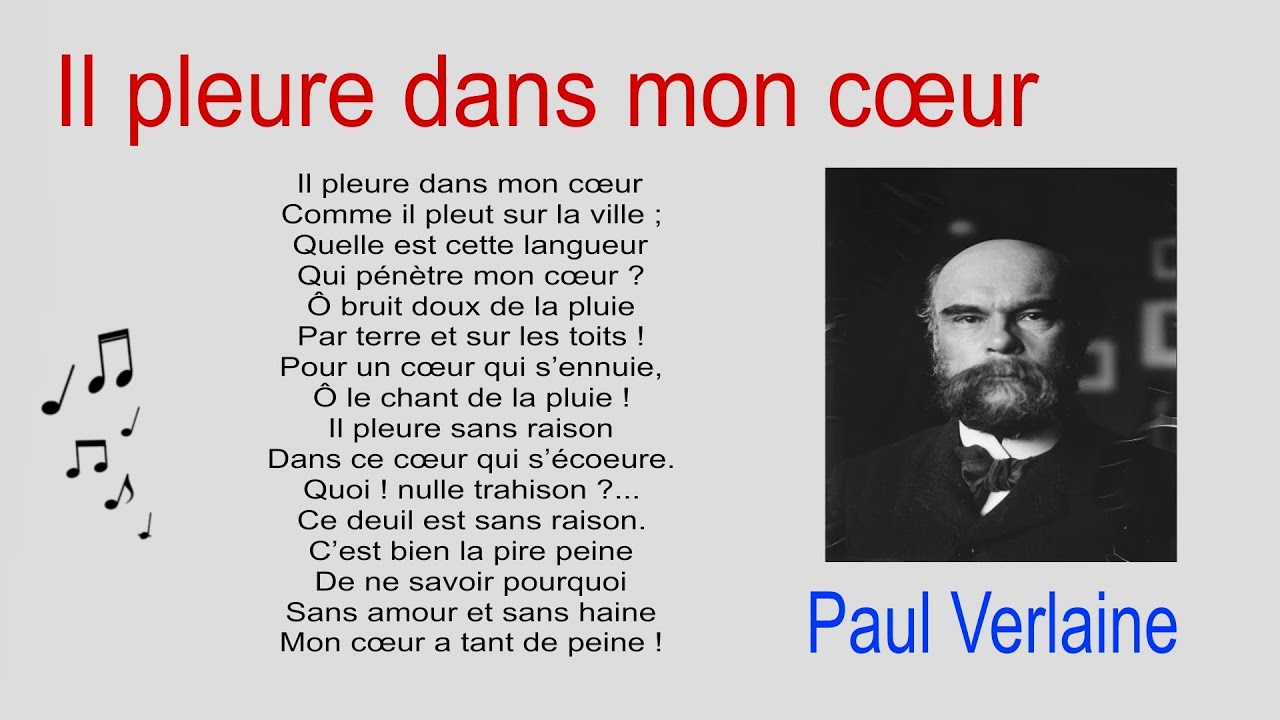 Poésie 🎵 " ll pleure dans mon cœur" Paul Verlaine /  poème 