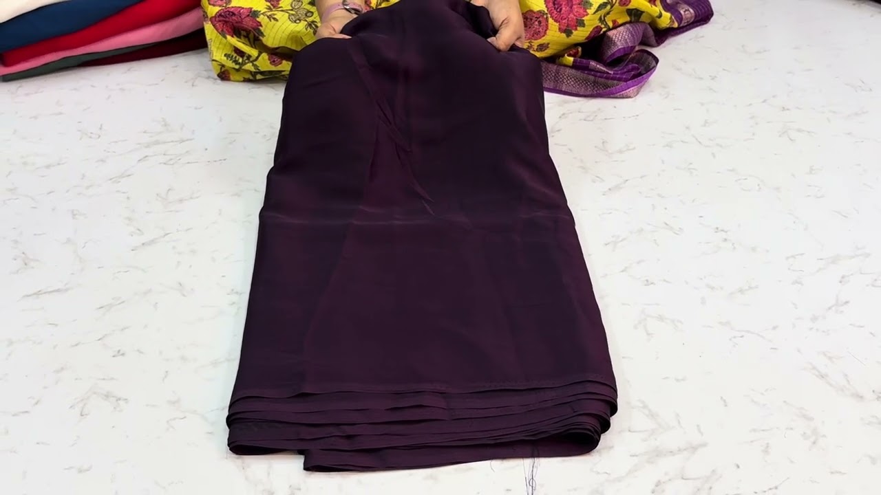 23.02.26 Plain Satin Type Saree (8754625479)