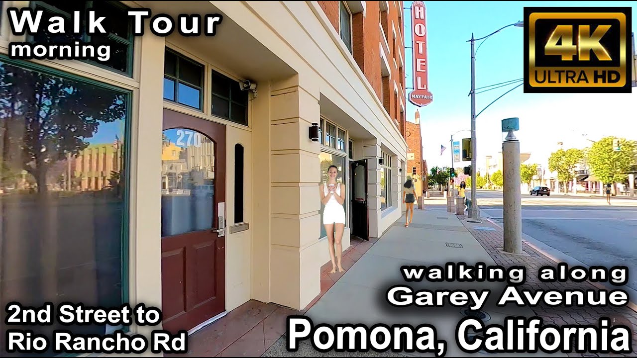 Pomona Antique Row 2nd Street to Rio Rancho Road - Downtown Pomona California - 4k Walk Virtual Tour