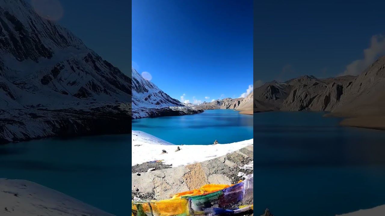 Tilicho lake view, the highest glacier lake 4919 m #tilicho #lake #nepal  #adventure #trekking
