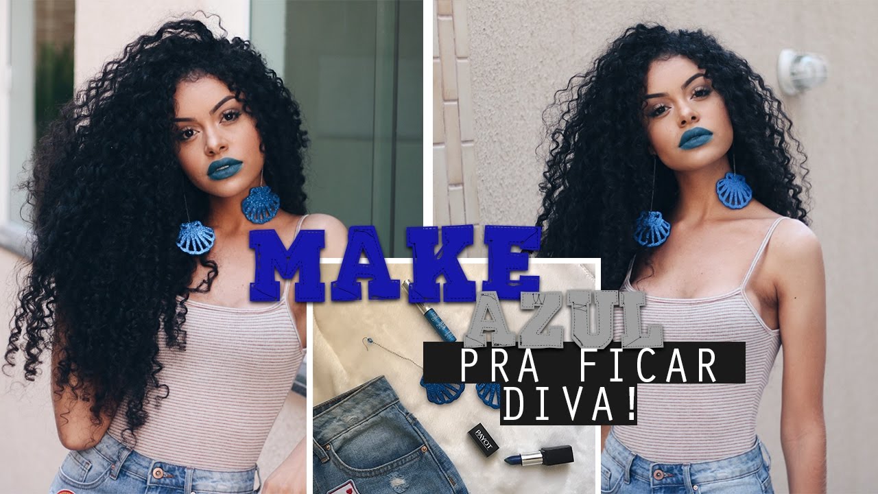 MAKE AZUL TIPO SEREIA PRA FICAR DIVA!!!