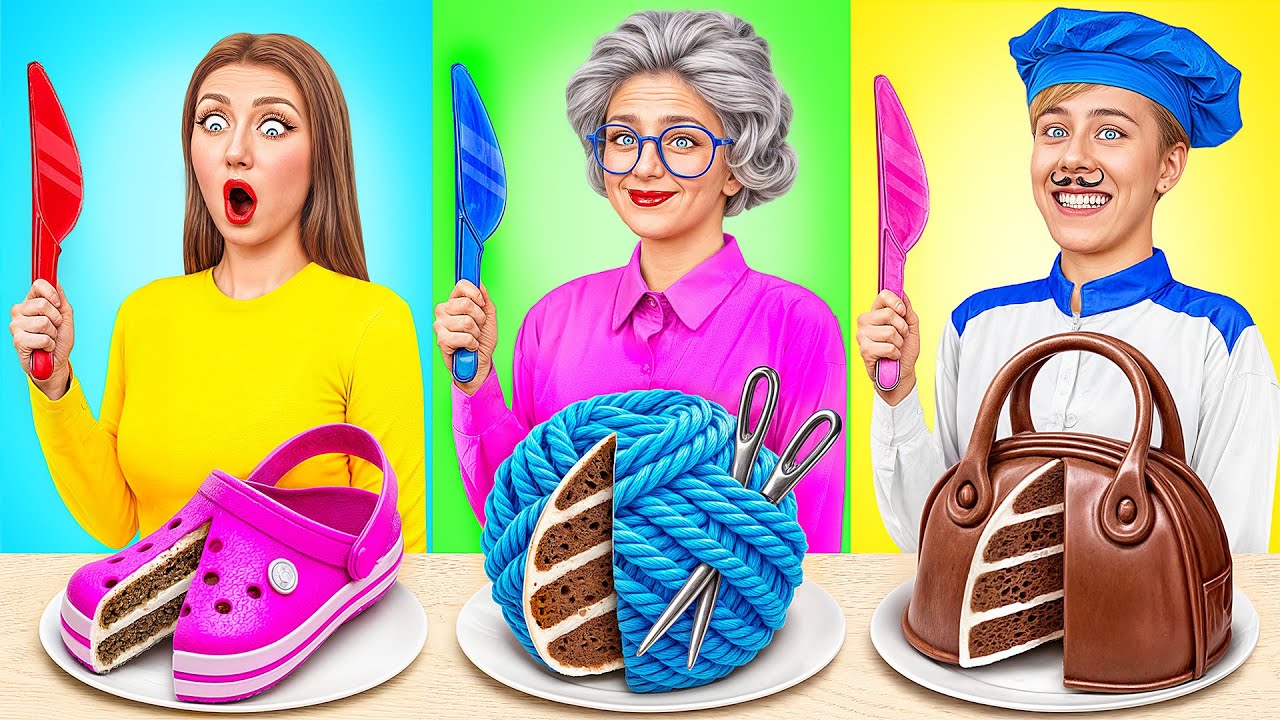 Я против Бабушки Челлендж с Шоколадной Едой | Смешные Моменты от Multi DO Smile