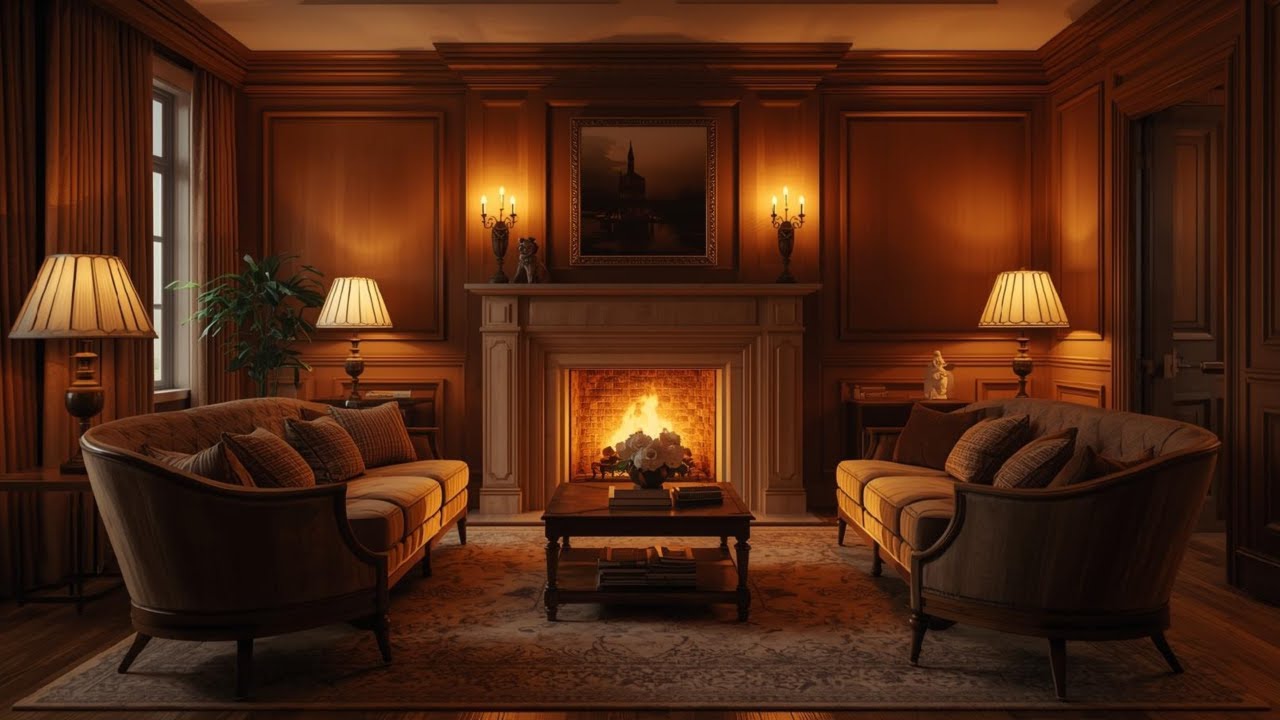 Cozy Living Room • Warm Interior Ambience for Calm Evenings