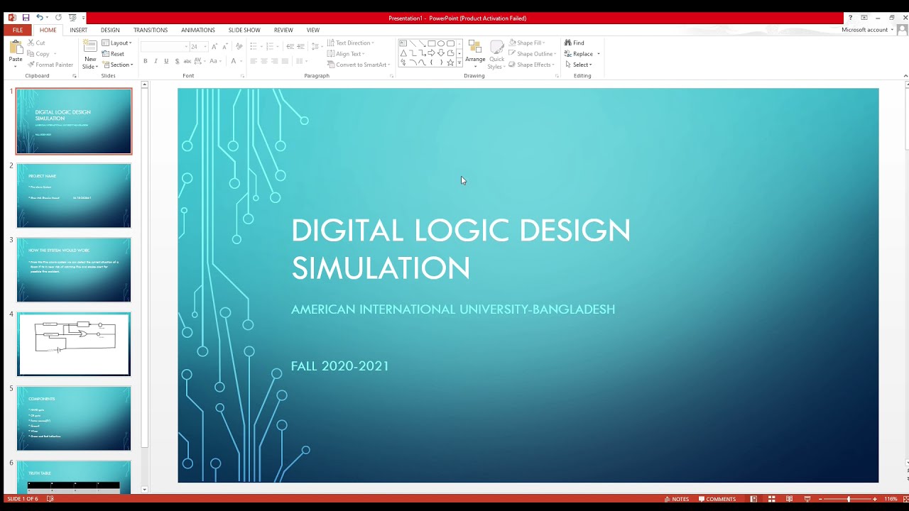 Digital Logic Design Project Simulation[Fall 2021-22] AIUB || Fire Alarm Security System