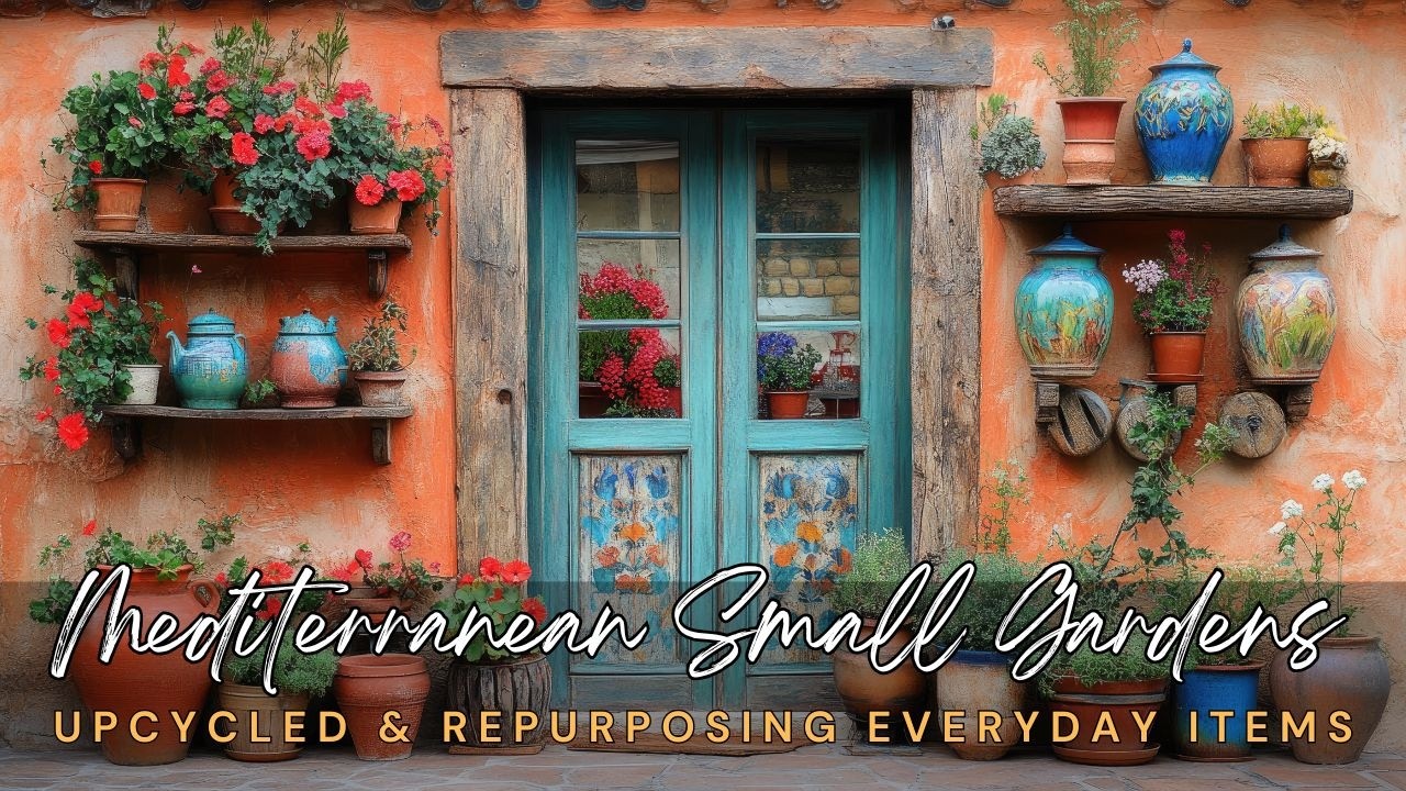 🏺🌿 Upcycled Rustic: Mediterranean Small Gardens Art with Repurposing Everyday Items