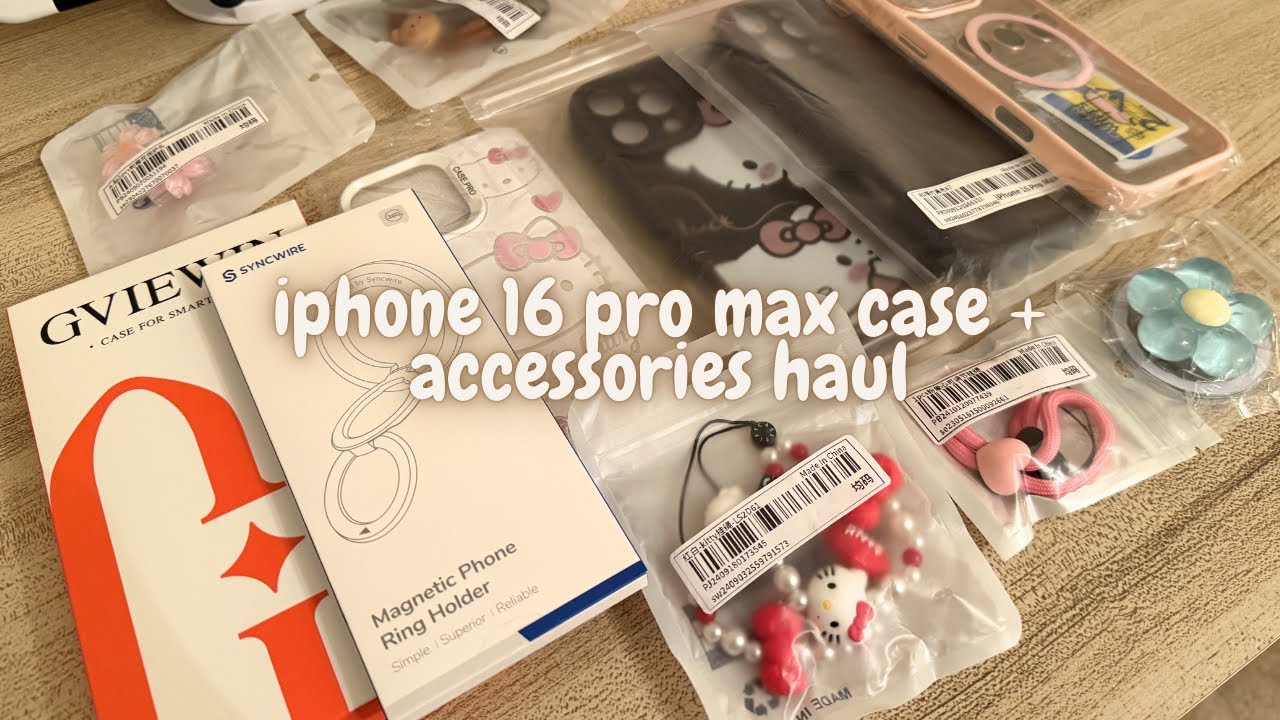 iphone 16 pro max cases + accessories haul 🌺 syncwire, gviewin, amazon etc