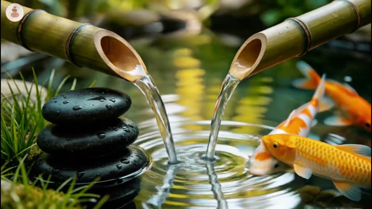 Tranquil Water Fountain Sounds 🌊 Stress Relief, Meditation & Study Music