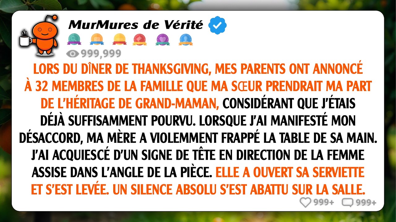 Lors du dîner de Pâques, mes parents ont offert mon fonds fiduciaire à ma sœur - et ce, malgré les..