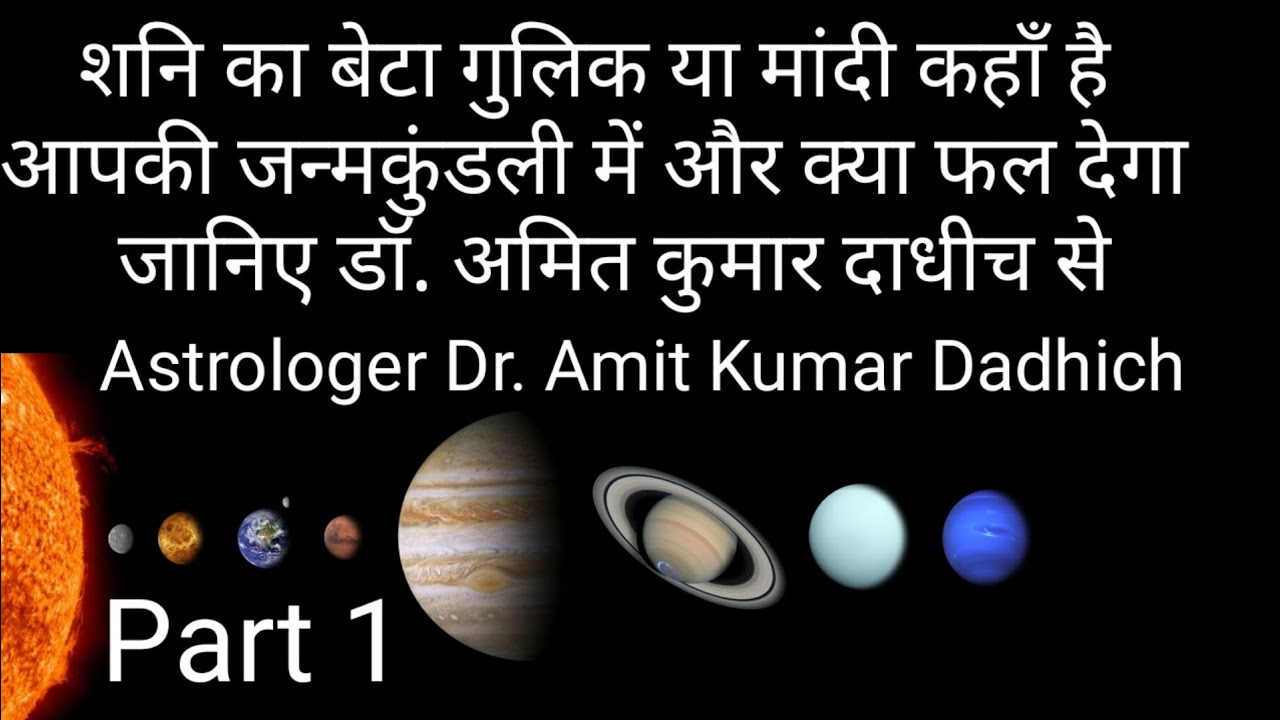 Saturn's son Gulika or Maandi in Horoscope शनि का बेटा गुलिक या मान्दि जन्मकुंडली में Part 1