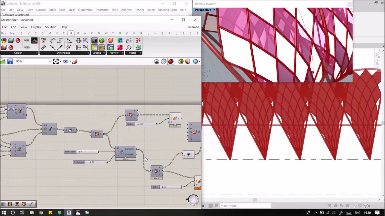 A pedestrian bridge design by Rhino Grasshopper in Autodesk Revit 2020