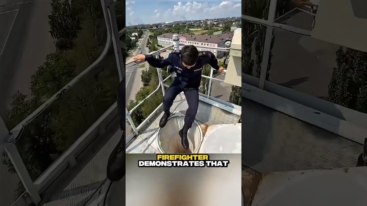 🔥 Turkish Firefighter Shows Genius Escape Trick During High-Rise Fire! 🚒💡