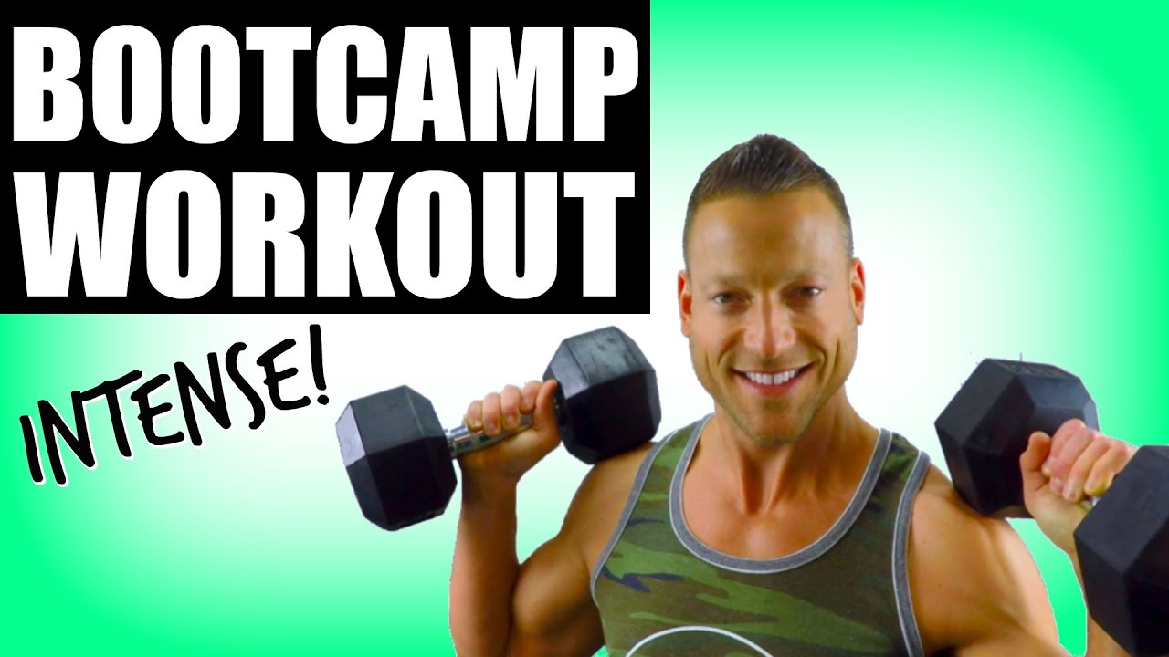 Intense Bootcamp Workout With Weights | Fat Burning Full Body Dumbbell HIIT