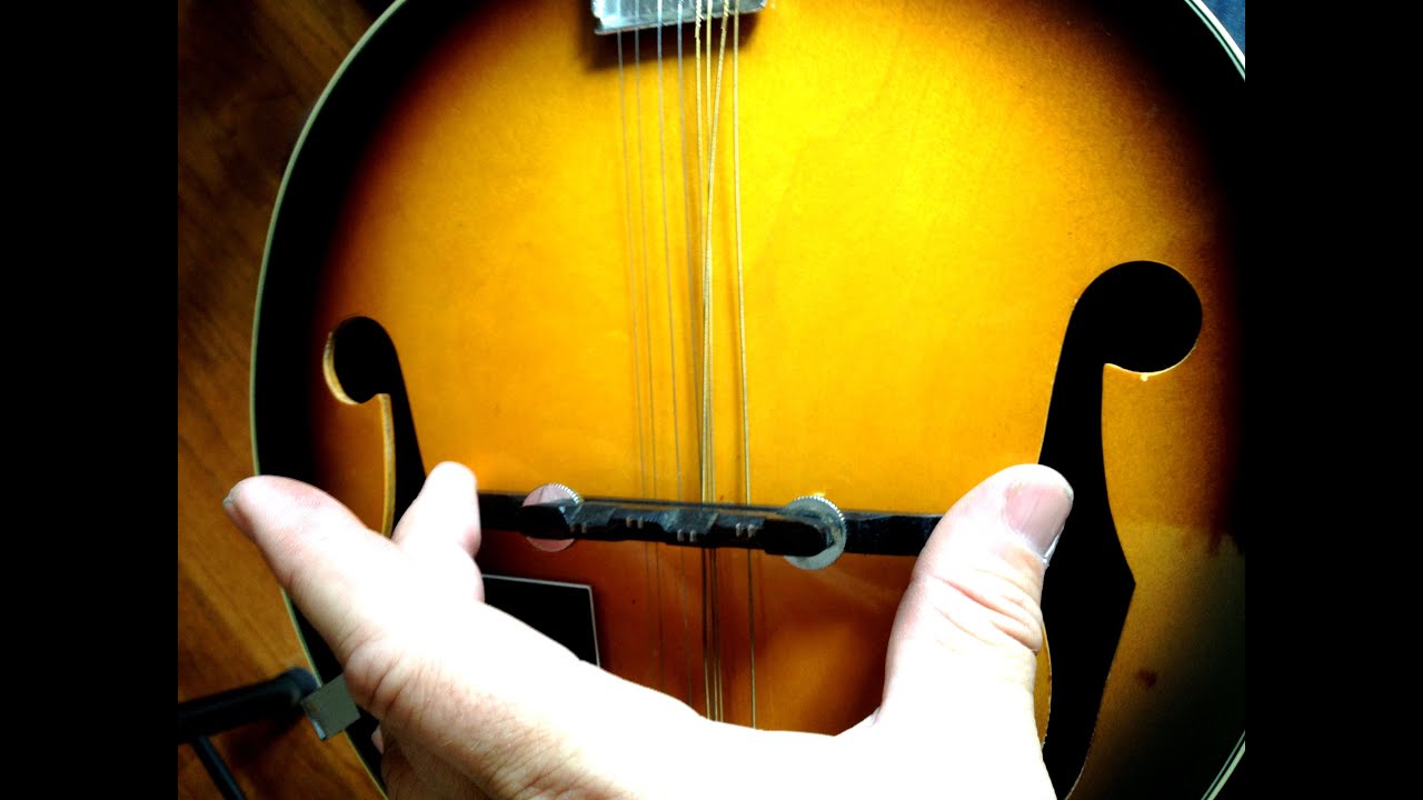 Rogue mandolin bridge action set up no truss rod how to video