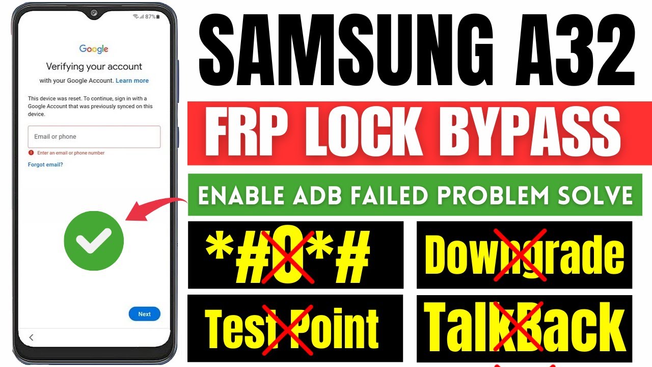 Samsung A32 FRP Bypass Android 13/14 | Enable ADB Fail Fix | New Method 2024