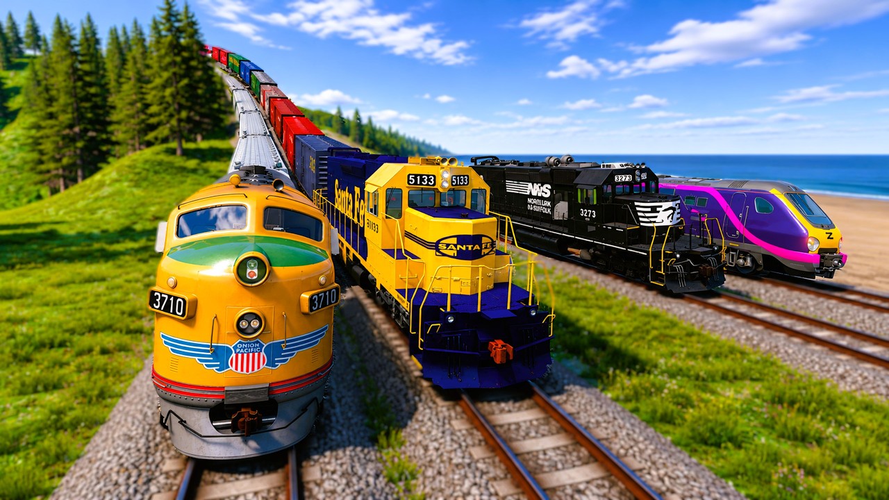 Extreme Train Crashes # 62 | New map area unlocked | @beamng