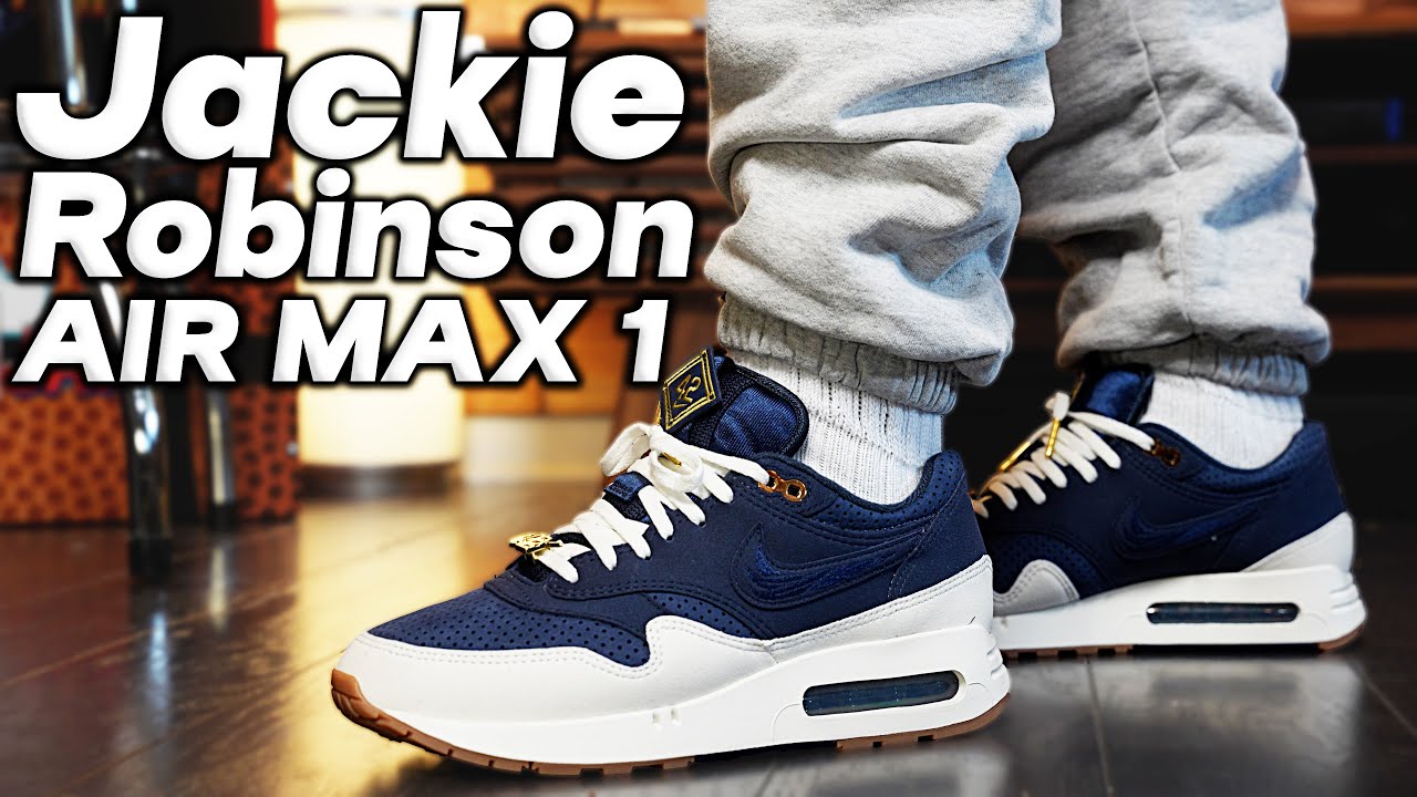 Обзор и фото кроссовок Nike Air Max 1 '86 Jackie Robinson на ногах.