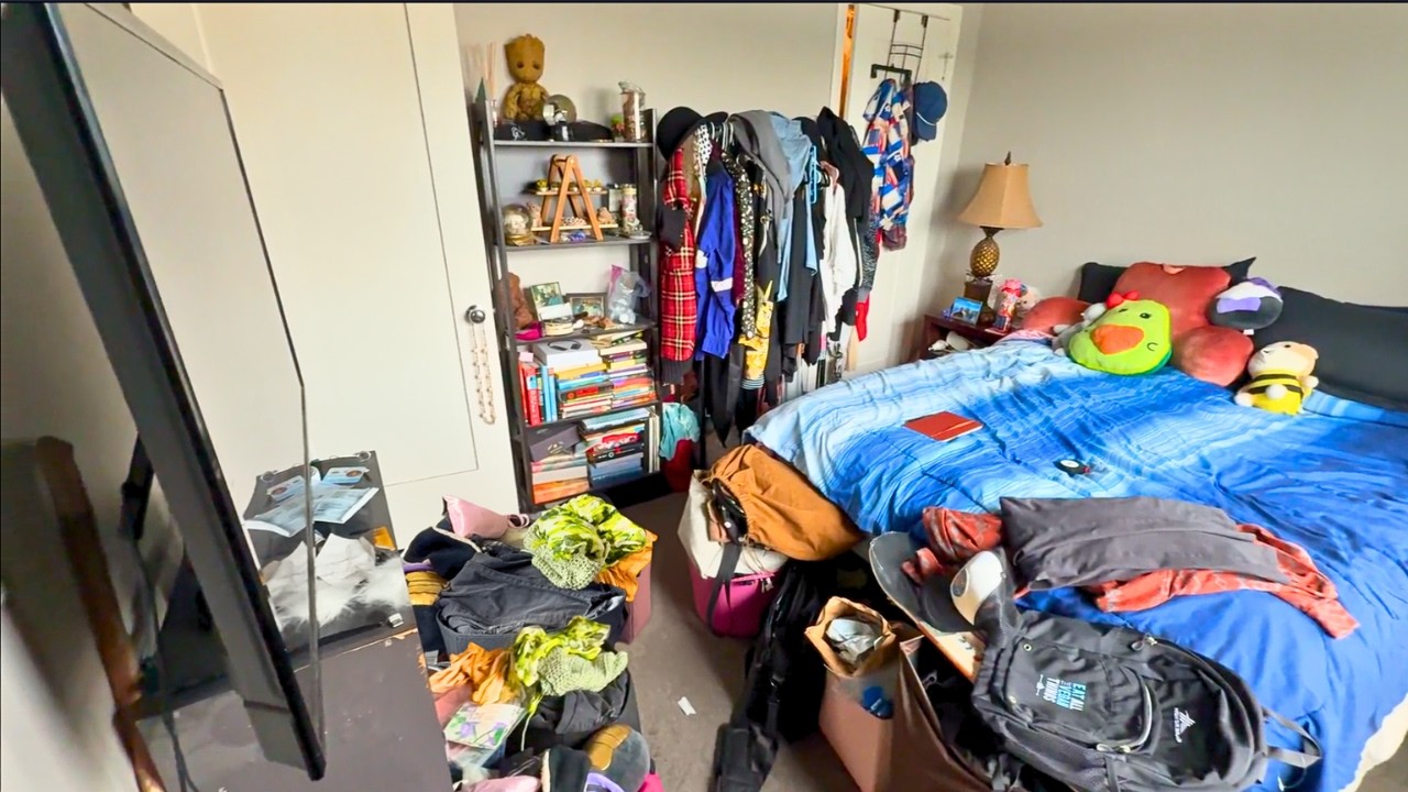 Cluttered bedroom needs MAJOR help 🆘 Jimmy & Autumn Bedroom Declutter Begins Ep. 06