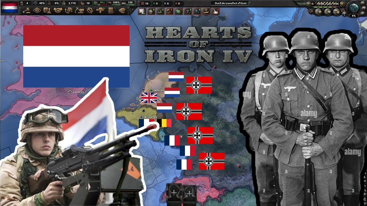 HOI4 FR: LES PAYS-BAS NE TOMBERONT JAMAIS FACE AU REICH ALLEMAND GAMEPLAY HOLLANDE HEARTS OF IRON IV