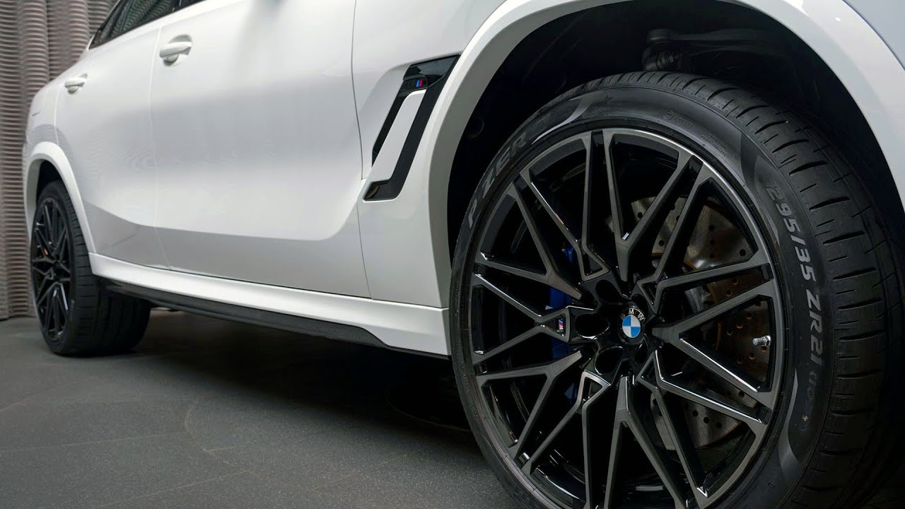 2021 BMW X6 M Competition F96 in Alpine White with Sakhir Orange interior