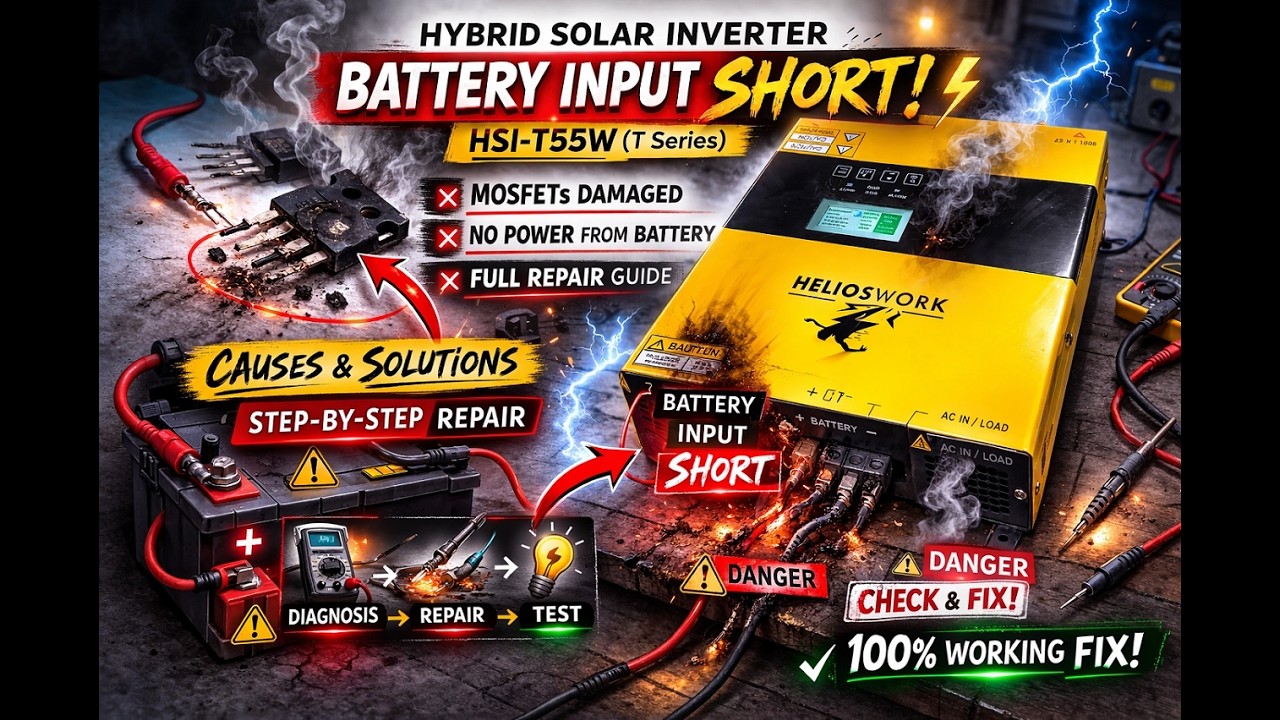 Hybrid Inverter Battery Input Short  HSI-T55W Repair