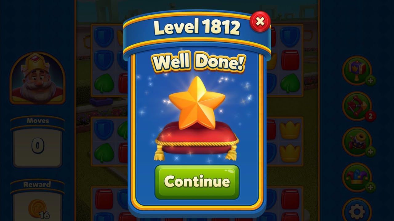 Royal Match - King Robert - Level 1812 (last move clearance)